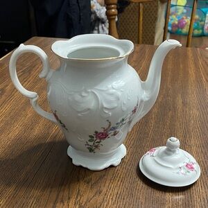 Wawel vintage ceramic rose pattern tea kettle